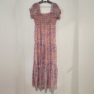 Buddy Love Hattie Floral Tiered Smocked Dress Large